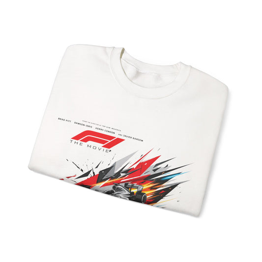 Formula 1 Racing Crewneck Sweatshirt – Speed Car Graphic & ‘Formula 1’ Sleeve Print