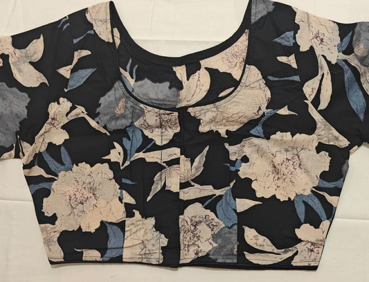 Floral Patterned Ready Made Cotton Blouse