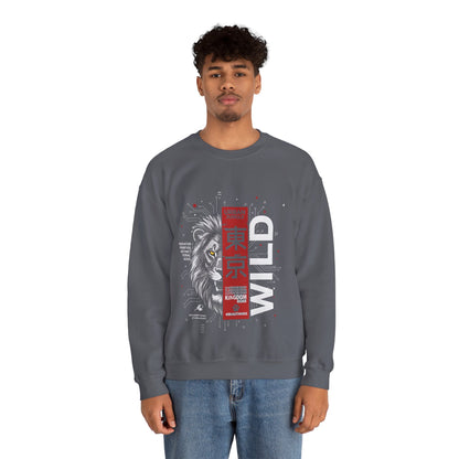 Wild Lion Tokyo Crewneck Sweatshirt — Urban Jungle Graphic Pullover