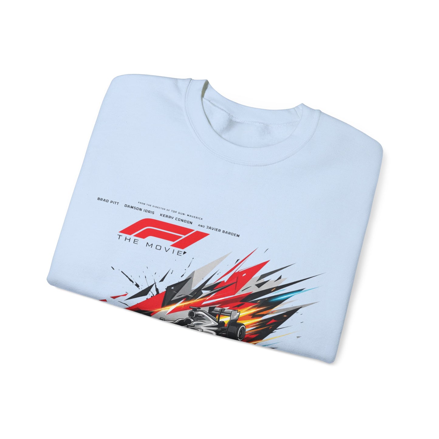 Formula 1 Racing Crewneck Sweatshirt – Speed Car Graphic & ‘Formula 1’ Sleeve Print