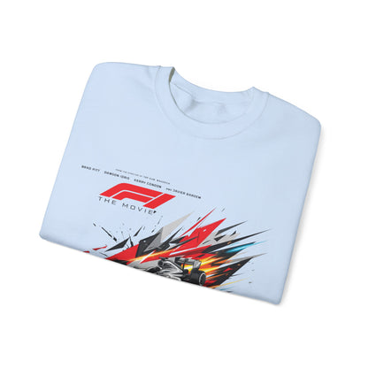 Formula 1 Racing Crewneck Sweatshirt – Speed Car Graphic & ‘Formula 1’ Sleeve Print