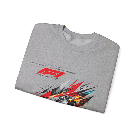Formula 1 Racing Crewneck Sweatshirt – Speed Car Graphic & ‘Formula 1’ Sleeve Print