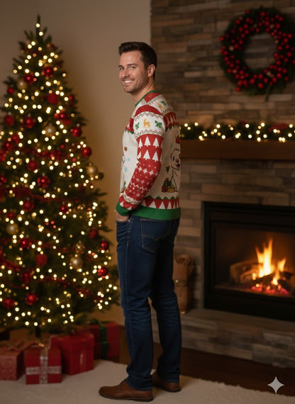 Unisex Cute Santa Puppy Christmas Full Sleeve T-Shirt