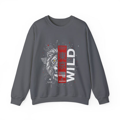Wild Lion Tokyo Crewneck Sweatshirt — Urban Jungle Graphic Pullover