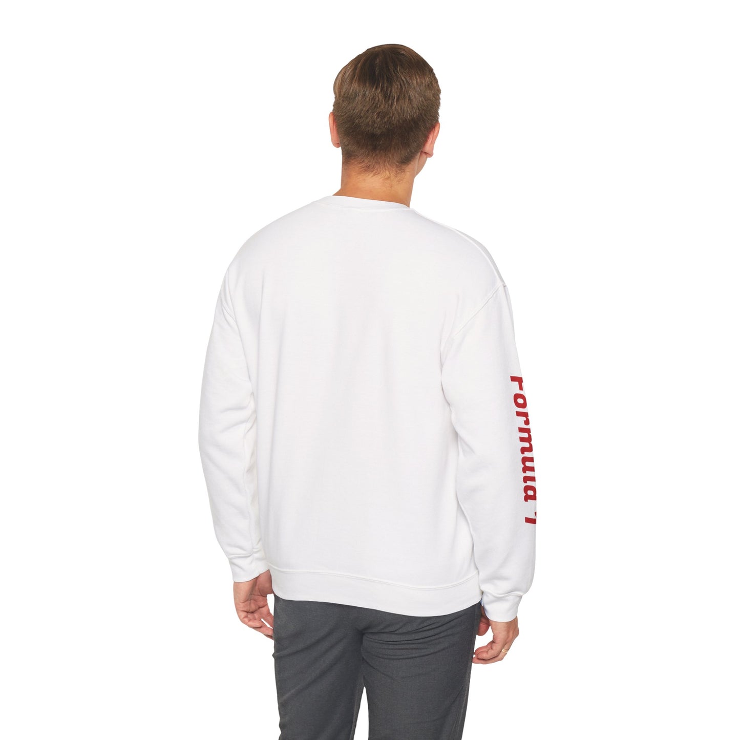 Formula 1 Racing Crewneck Sweatshirt – Speed Car Graphic & ‘Formula 1’ Sleeve Print