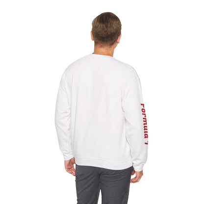 Formula 1 Racing Crewneck Sweatshirt – Speed Car Graphic & ‘Formula 1’ Sleeve Print
