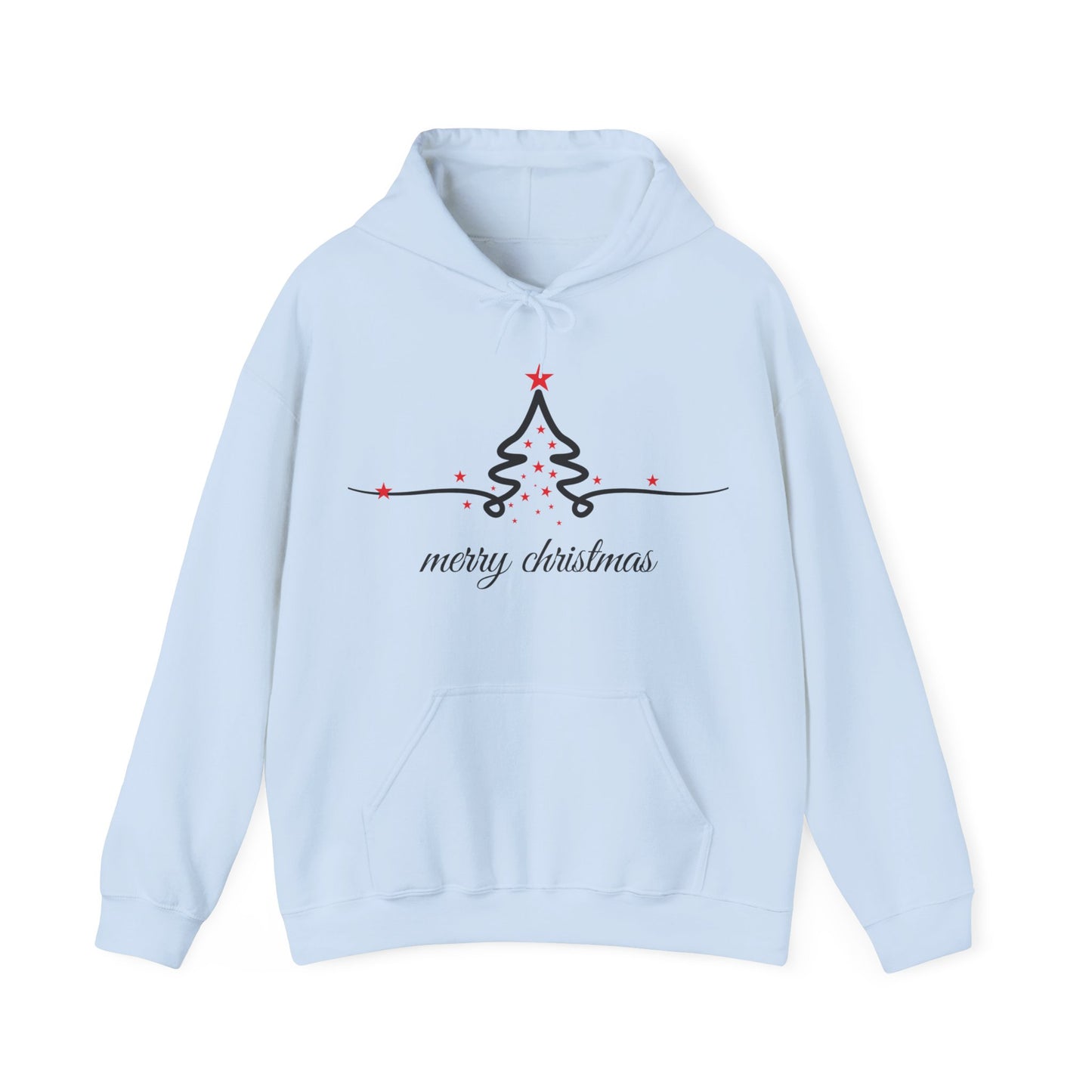 Christmas Tree Hoodie - Minimal 'merry christmas' Holiday Sweatshirt