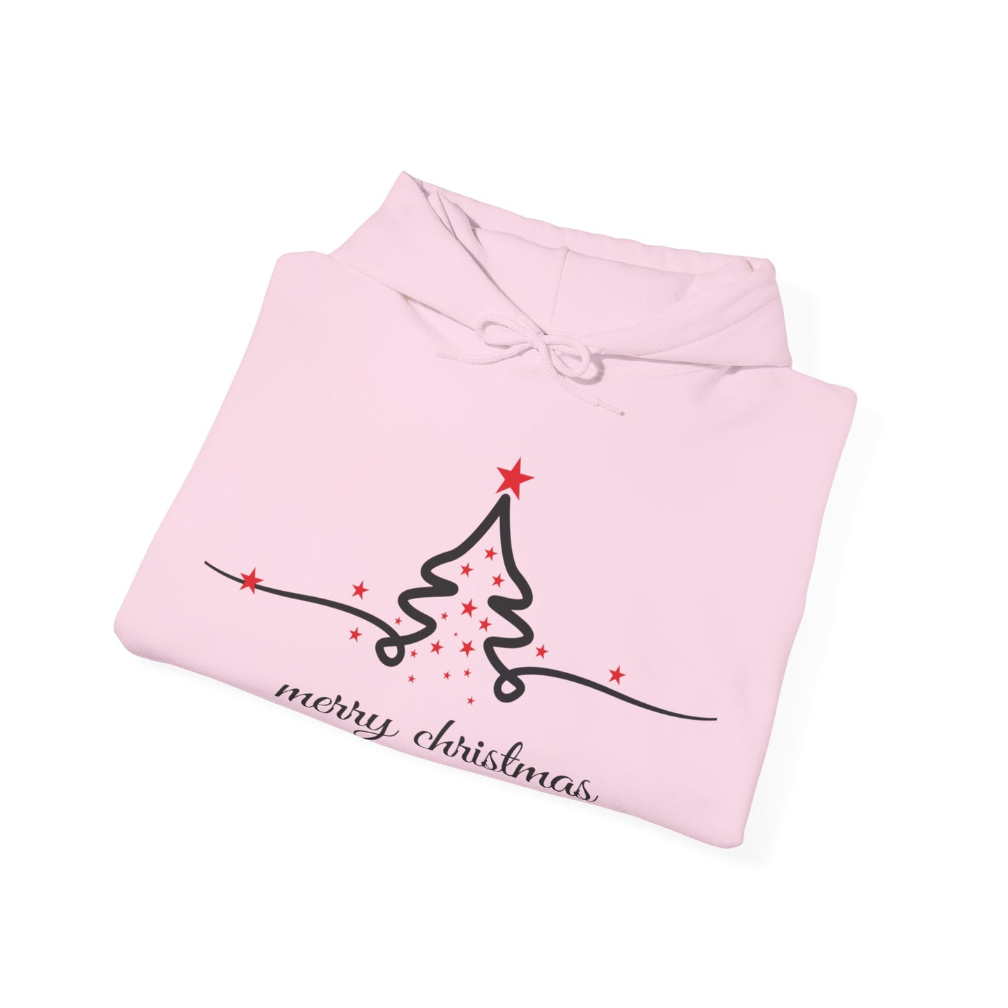 Christmas Tree Hoodie - Minimal 'merry christmas' Holiday Sweatshirt