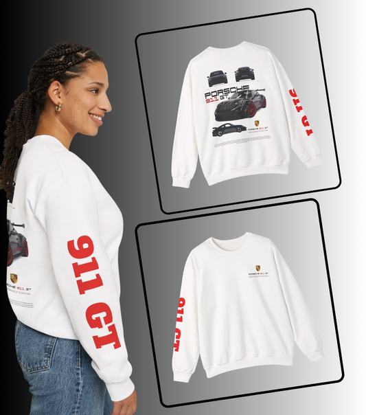 Porsche 911 GT Crewneck Sweatshirt | Sports Car Graphic Crewneck Pullover