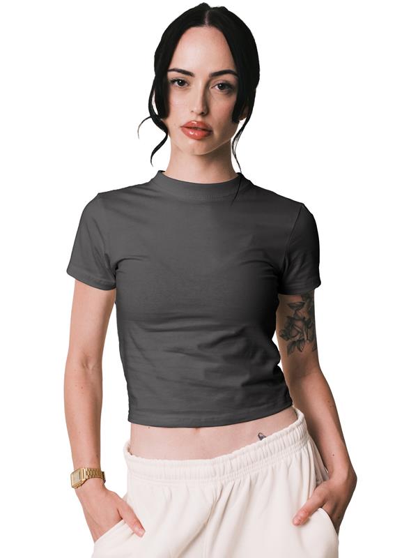 Lioraa London Cropped Tee - Premium 220GSM Fitted Crop Top CRBT600L