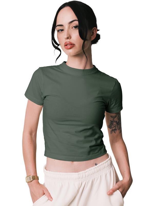 Lioraa London Cropped Tee - Premium 220GSM Fitted Crop Top CRBT600L