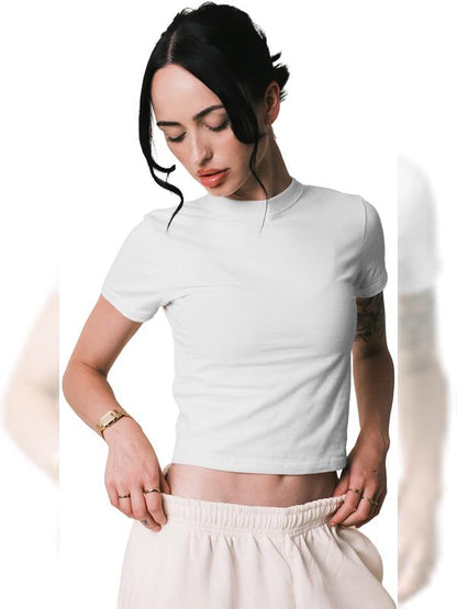 Lioraa London Cropped Tee - Premium 220GSM Fitted Crop Top CRBT600L