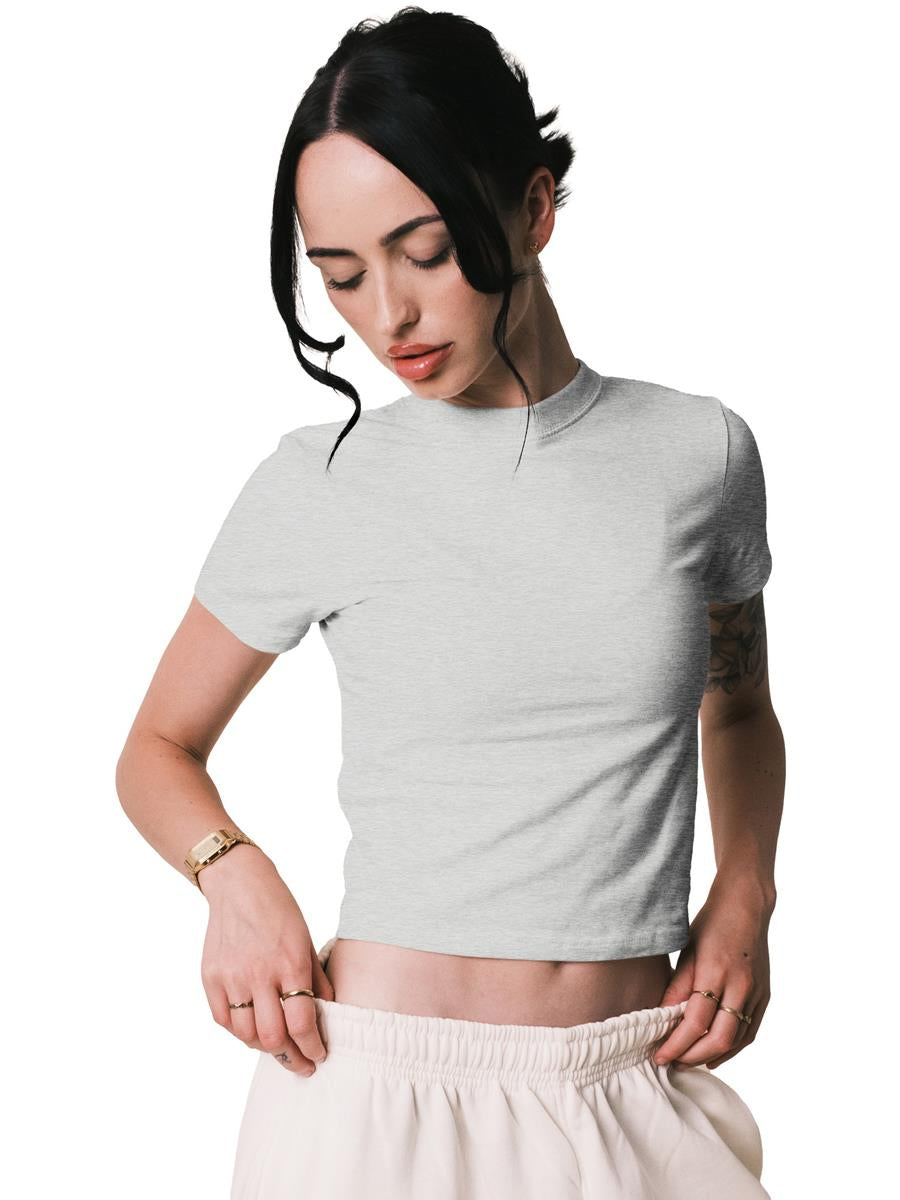 Lioraa London Cropped Tee - Premium 220GSM Fitted Crop Top CRBT600L