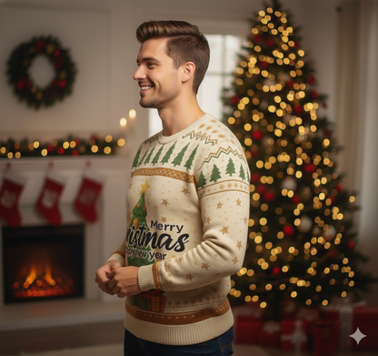 Unisex Merry Christmas & Happy New Year Christmas Tree Full Sleeve T-Shirt