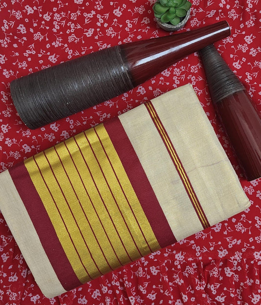 Golden temple design  plain body colour heavy Saree