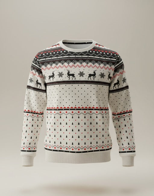 Unisex Reindeer Christmas Full Sleeve T-Shirt – Premium Sublimation Print