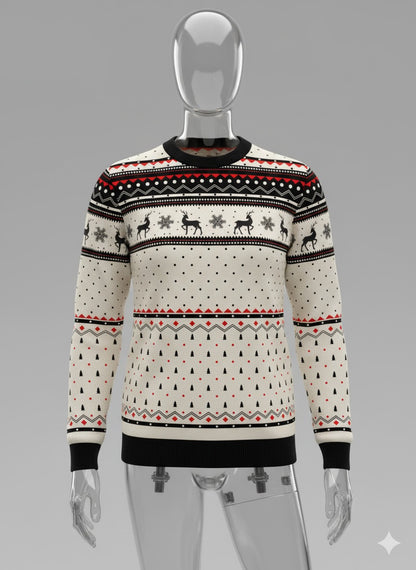 Unisex Reindeer Christmas Full Sleeve T-Shirt – Premium Sublimation Print