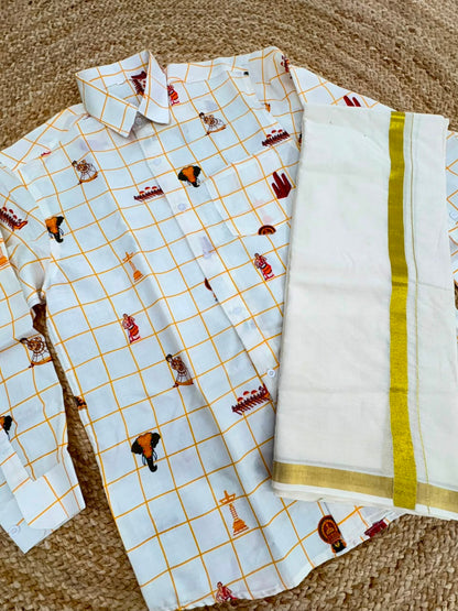 ONAM 26 SPECIAL COMBO - DOTHIE + FS CHECK SHIRT