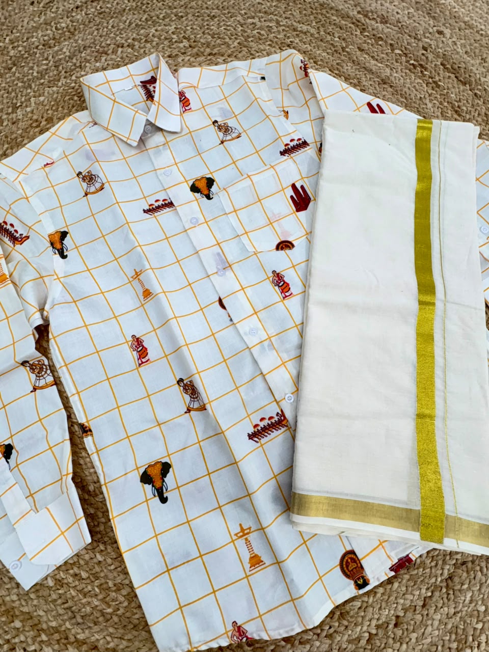 ONAM 26 SPECIAL COMBO - DOTHIE + FS CHECK SHIRT