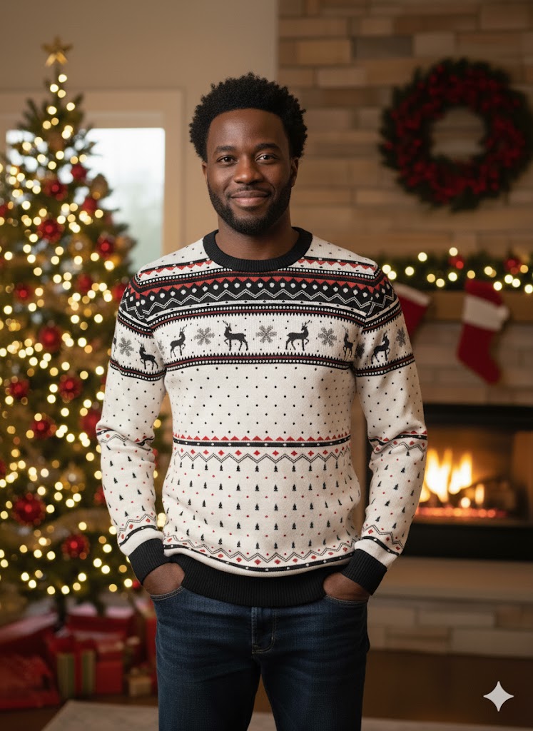 Unisex Reindeer Christmas Full Sleeve T-Shirt – Premium Sublimation Print